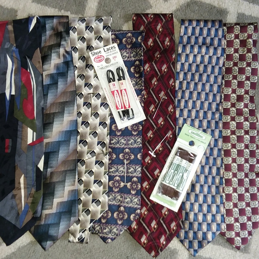 7 Vtg Silk Designer Ties - Lot G - Bellissimo!